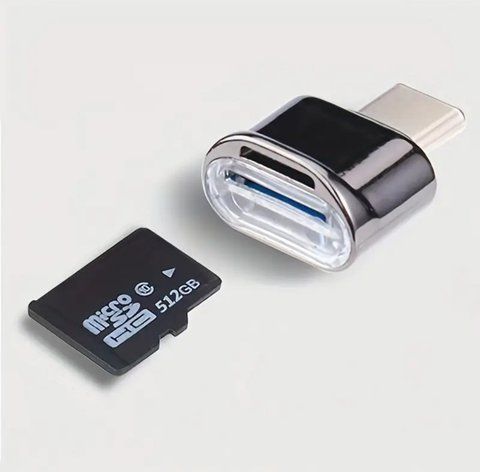 Компактний, високошвидкісний кардрідер Type-C &rarr; MicroSD/TF. Чорний 2617343306 фото