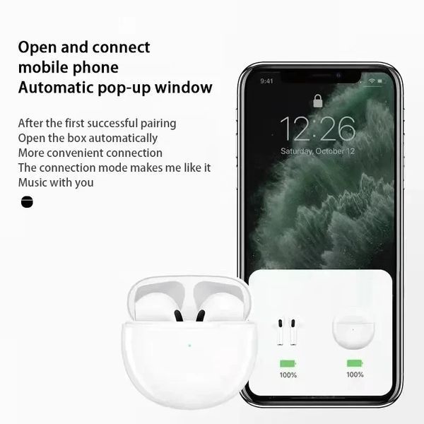 Бездротові Bluetooth-навушники Pro 6 TWS з мікрофоном Fone 5,3 2466805640 фото