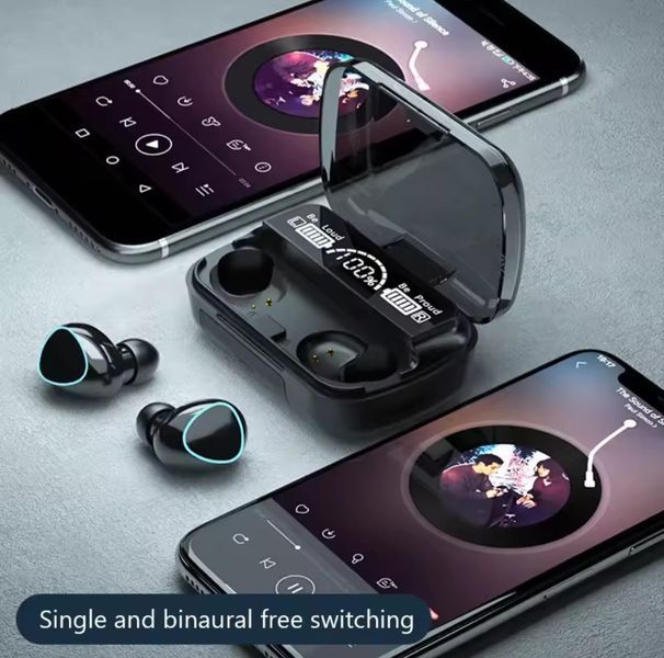 Бездротові навушники M10 TWS bluetooth 5.1 black OPM з павербанком 2532786827 фото