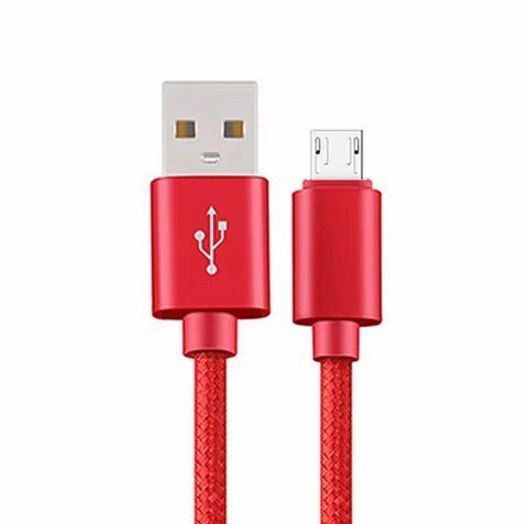 Червоний нейлоновий кабель Micro USB для швидкого заряджання та передавання даних (1 метр) Червоний 2549870790 фото