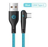 Кабель USB Type-C для швидкого заряджання Huawei Mate (2 метра), 90 градусів. Синій 2554736546 фото