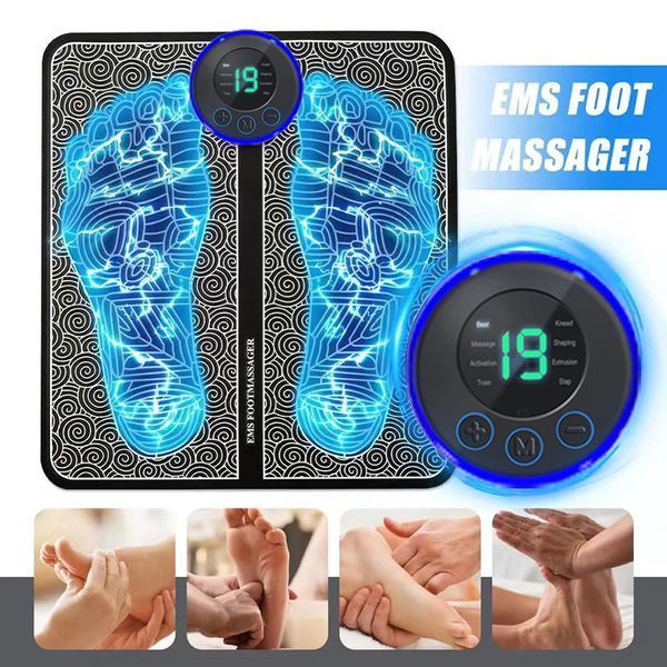 Умный USB массажёр для ног с EMS стимуляцией, 8 режимов массажа и 19 уровней интенсивности 2663674068 фото