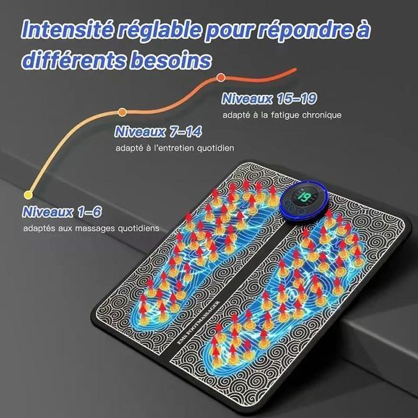 Умный USB массажёр для ног с EMS стимуляцией, 8 режимов массажа и 19 уровней интенсивности 2663674068 фото