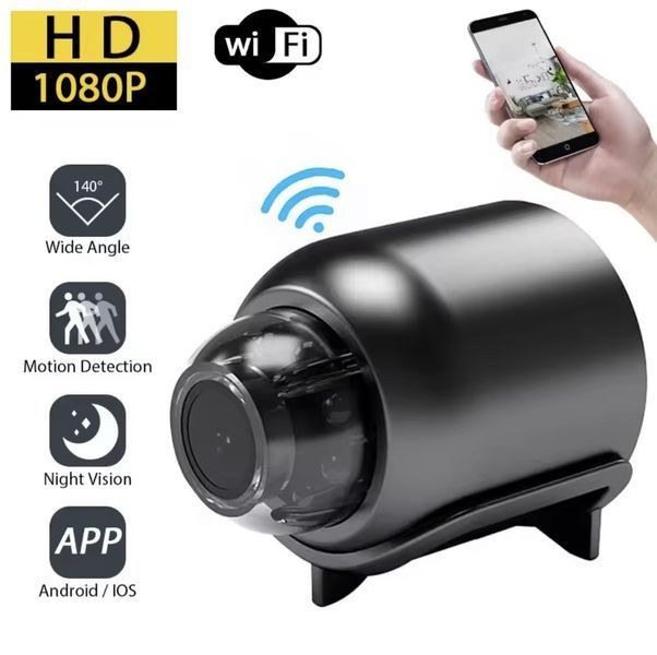 WiFi-камера X5 1080P HD &mdash; міні-камера спостереження з нічним баченням, детектором руху, широким кутом 140&deg; 2862855503 фото