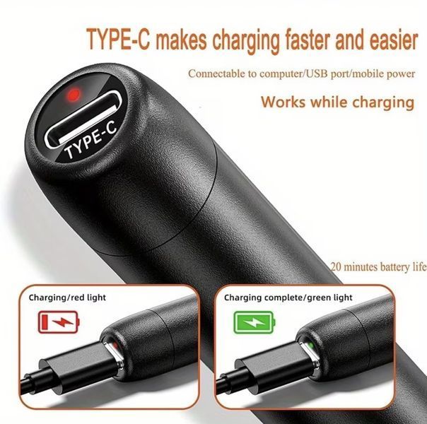 Портативный USB/беспроводной паяльный набор с регулируемой температурой. Черный 2873070649 фото